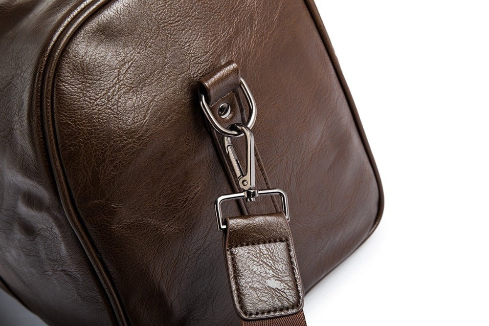 Unisex Travel Duffel Bag Leather Lightweight Durable Large Capacity