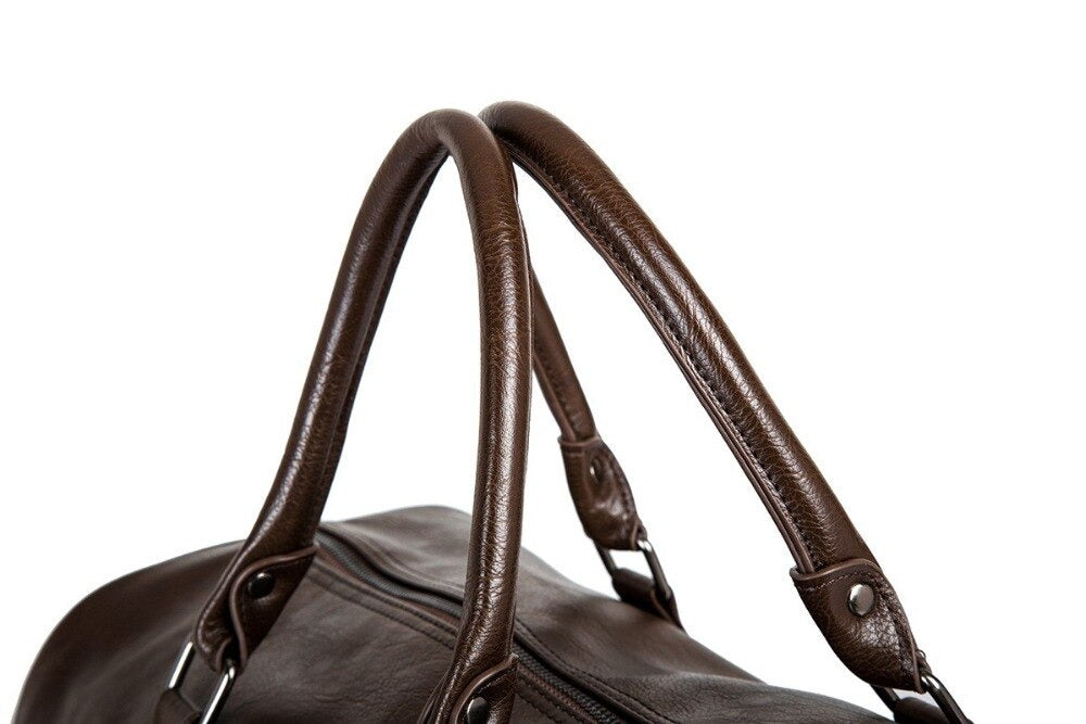 Unisex Travel Duffel Bag Leather Lightweight Durable Large Capacity