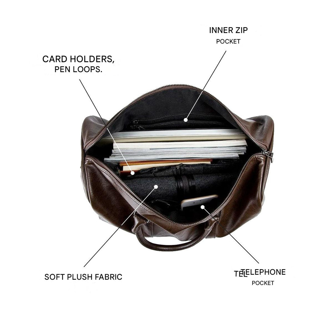 Unisex Travel Duffel Bag Leather Lightweight Durable Large Capacity