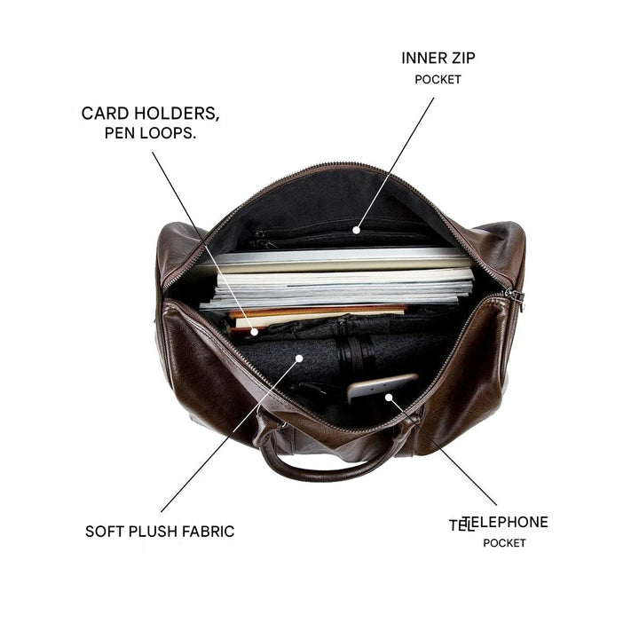 Unisex Travel Duffel Bag Leather Lightweight Durable Large Capacity