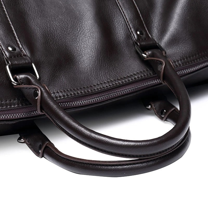 Unisex Travel Duffel Bag Leather Lightweight Durable Large Capacity