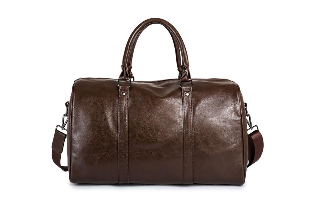 Unisex Travel Duffel Bag Leather Lightweight Durable Large Capacity