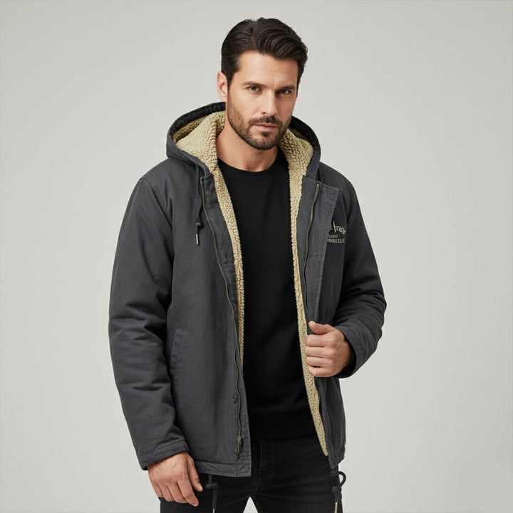 Mens Padded Winter Jacket Waterproof Warm Fleece Lined