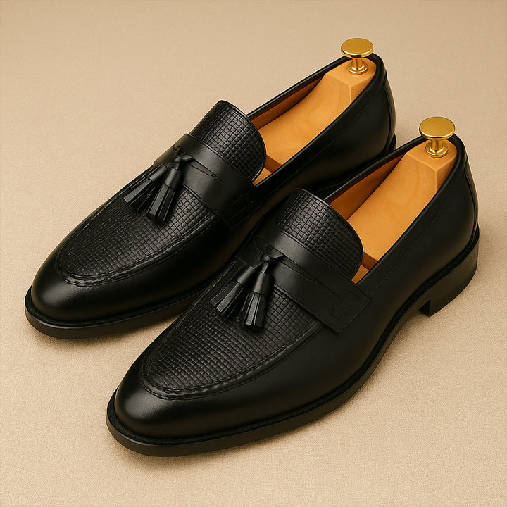Mens Formal Leather Tassel Loafers Classic Fit