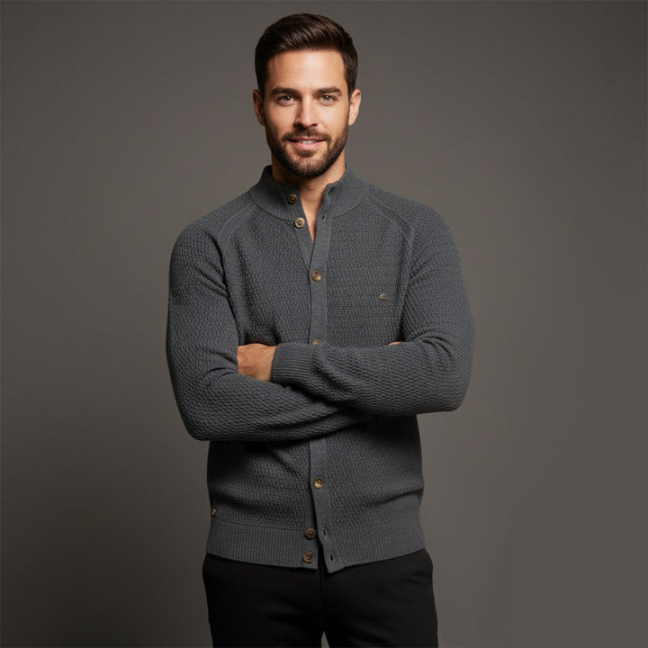 Mens Casual Knitted Cardigan Button-Up Style