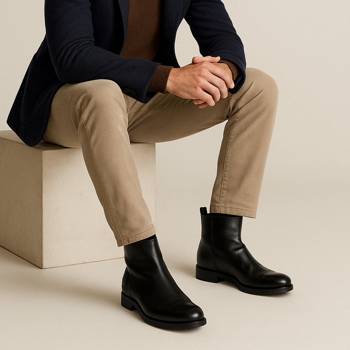 Mens Chelsea Boots Handmade Leather Street Style