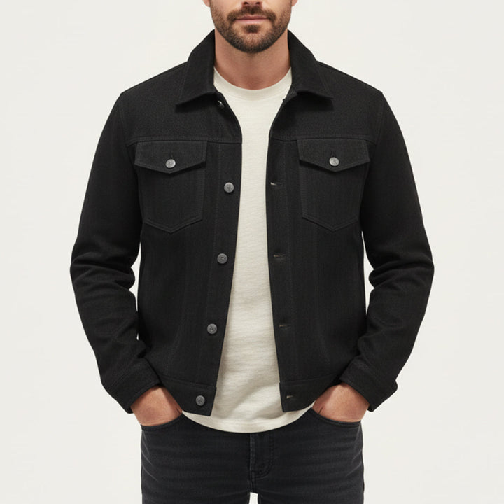 Mens Trucker Jacket Textured Suede Material