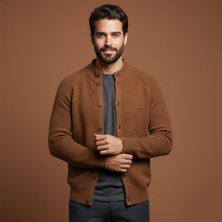 Mens Casual Knitted Cardigan Button-Up Style
