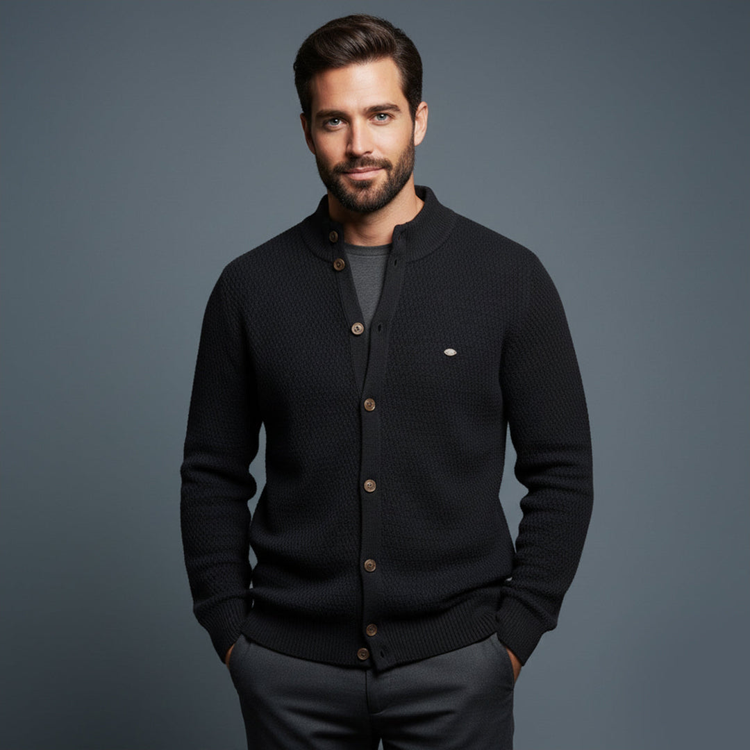 Mens Casual Knitted Cardigan Button-Up Style