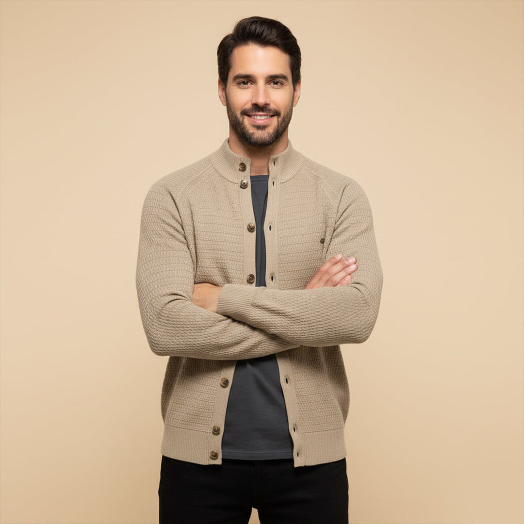 Mens Casual Knitted Cardigan Button-Up Style