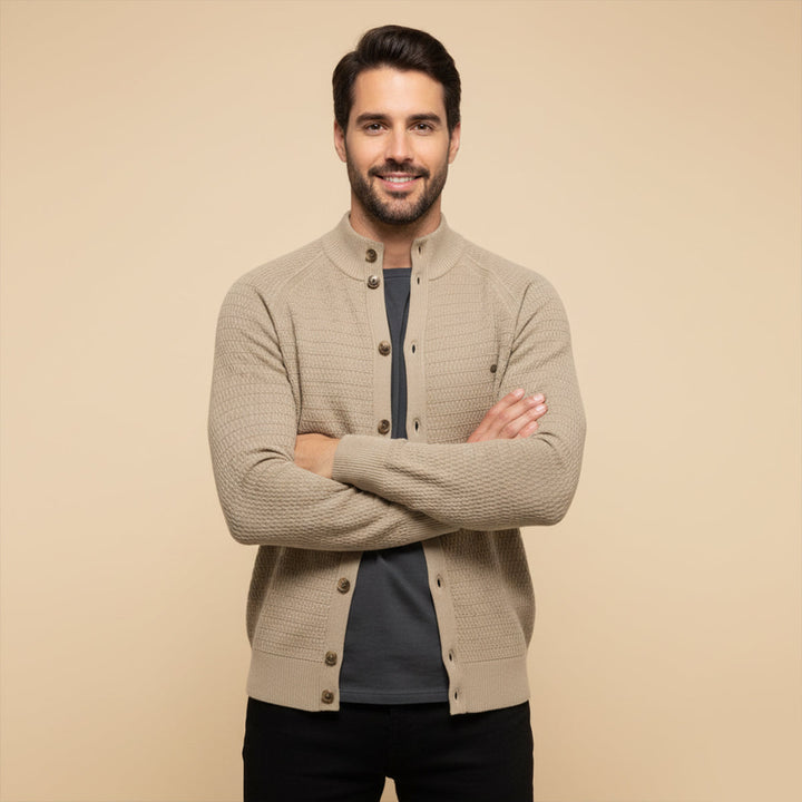 Mens Casual Knitted Cardigan Button-Up Style