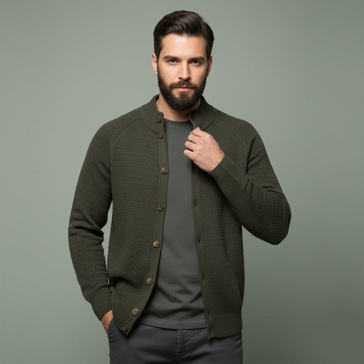 Mens Casual Knitted Cardigan Button-Up Style