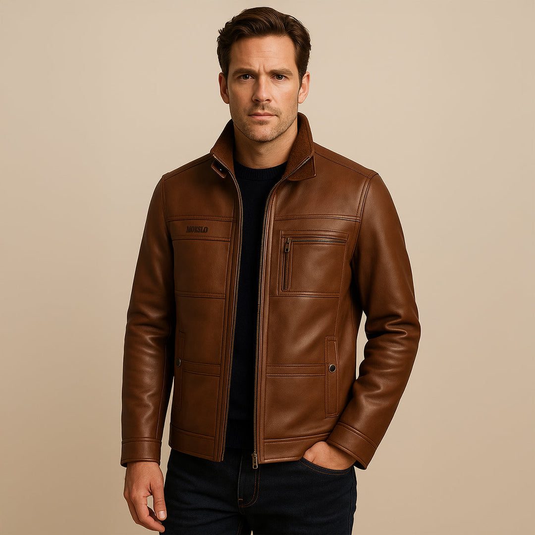 Mens Leather Jacket Classic Fit