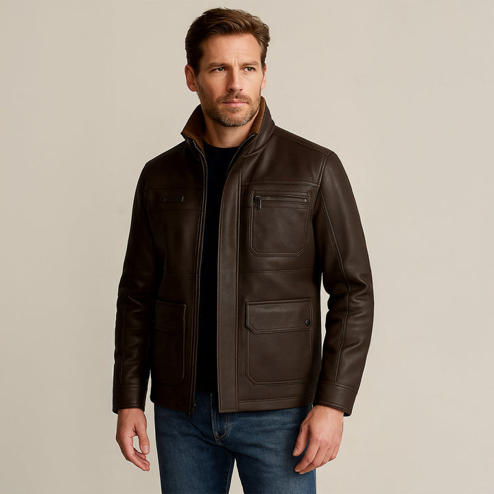 Mens Leather Jacket Classic Fit