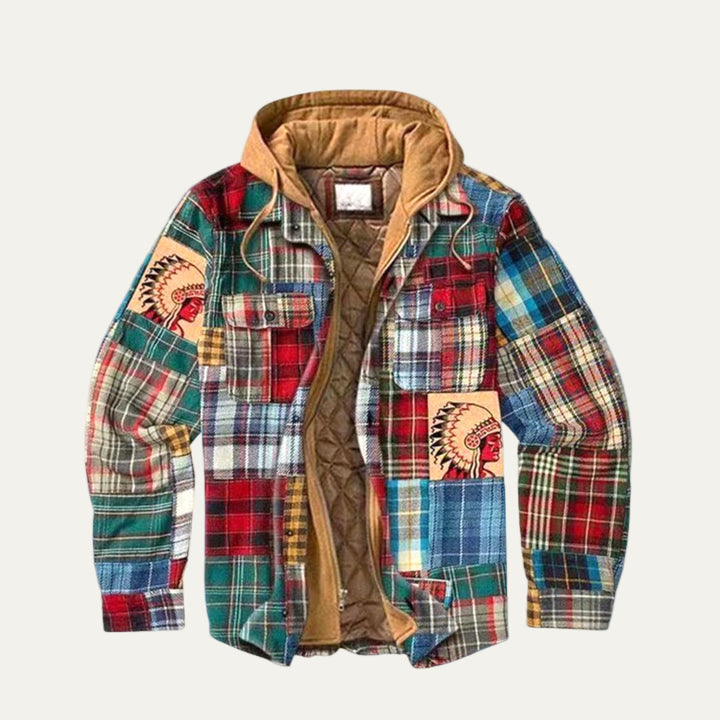 Mens Flannel Shirt Jacket Heavyweight Hooded Layered Style