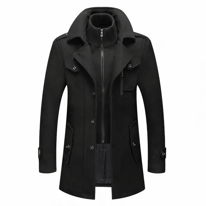 Mens Coat Double Collar Stylish Fit - BritishMode