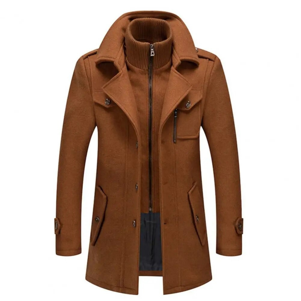 Mens Coat Double Collar Stylish Fit