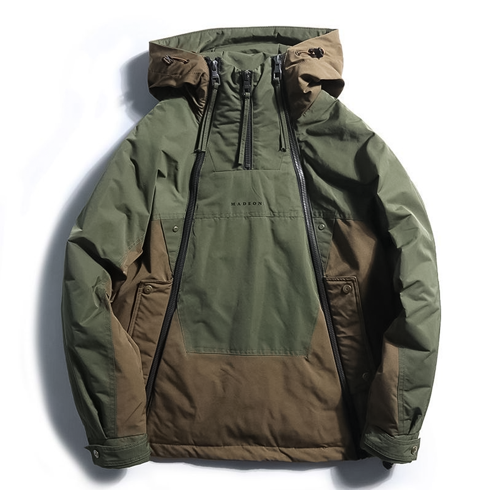 Mens Winter Jacket with Dual Zipper Front - BritishMode