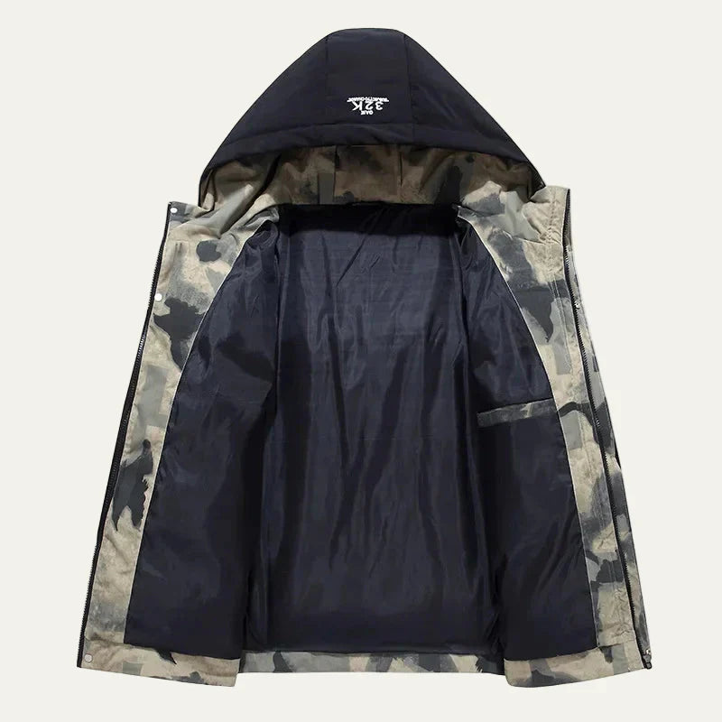 Mens Quilted Puffer Jacket Hooded Modern Fit