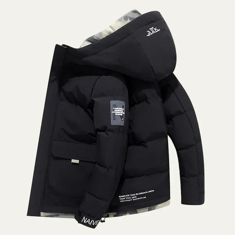 Mens Quilted Puffer Jacket Hooded Modern Fit - BritishMode