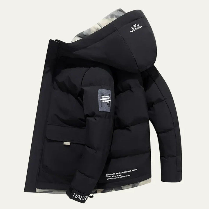 Mens Quilted Puffer Jacket Hooded Modern Fit - BritishMode