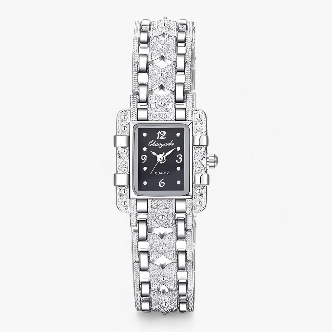 Womens Watch Rectangular Dial Crystal Accent - BritishMode