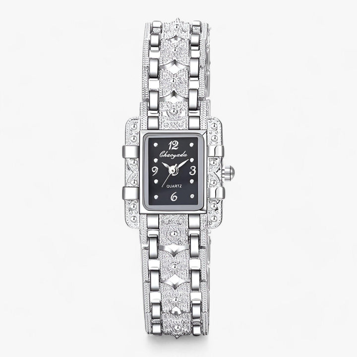 Womens Watch Rectangular Dial Crystal Accent - BritishMode
