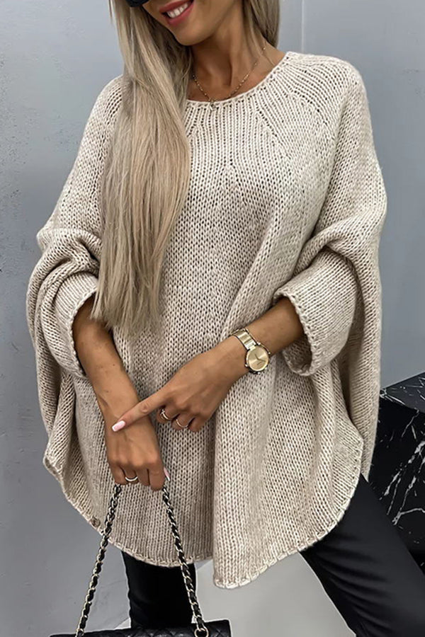 Womens Sweater with Round Neck Knit Fabric - BritishMode