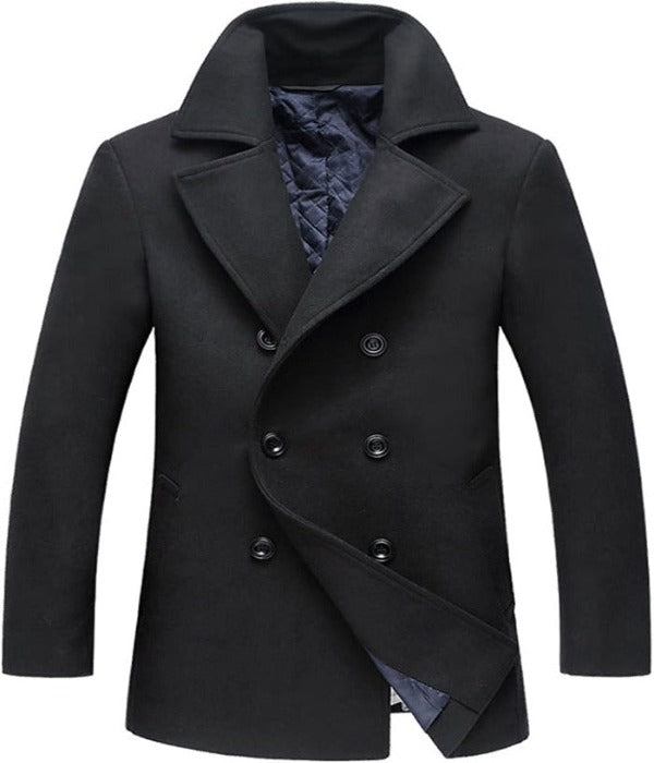 Mens Wool Blend Coat Classic Fit - BritishMode