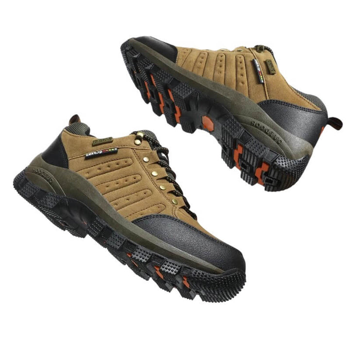 Mens Waterproof Leather Hiking Shoes Durable Fit