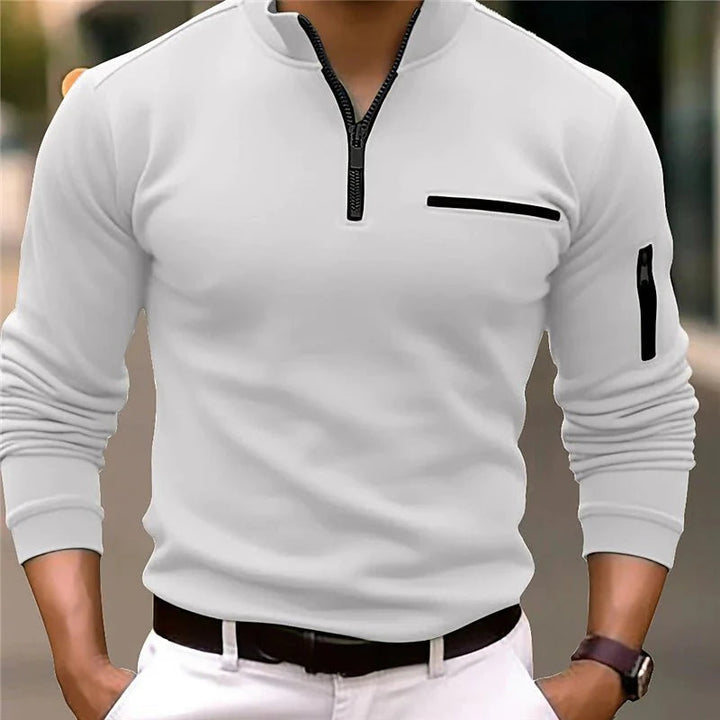 Mens Quarter-Zip Sweater Knit Luxe Fit