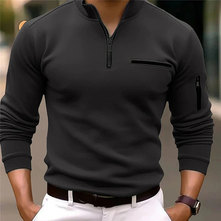 Mens Quarter-Zip Sweater Knit Luxe Fit