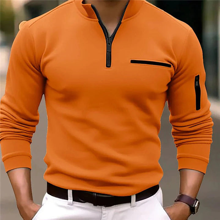 Mens Quarter-Zip Sweater Knit Luxe Fit