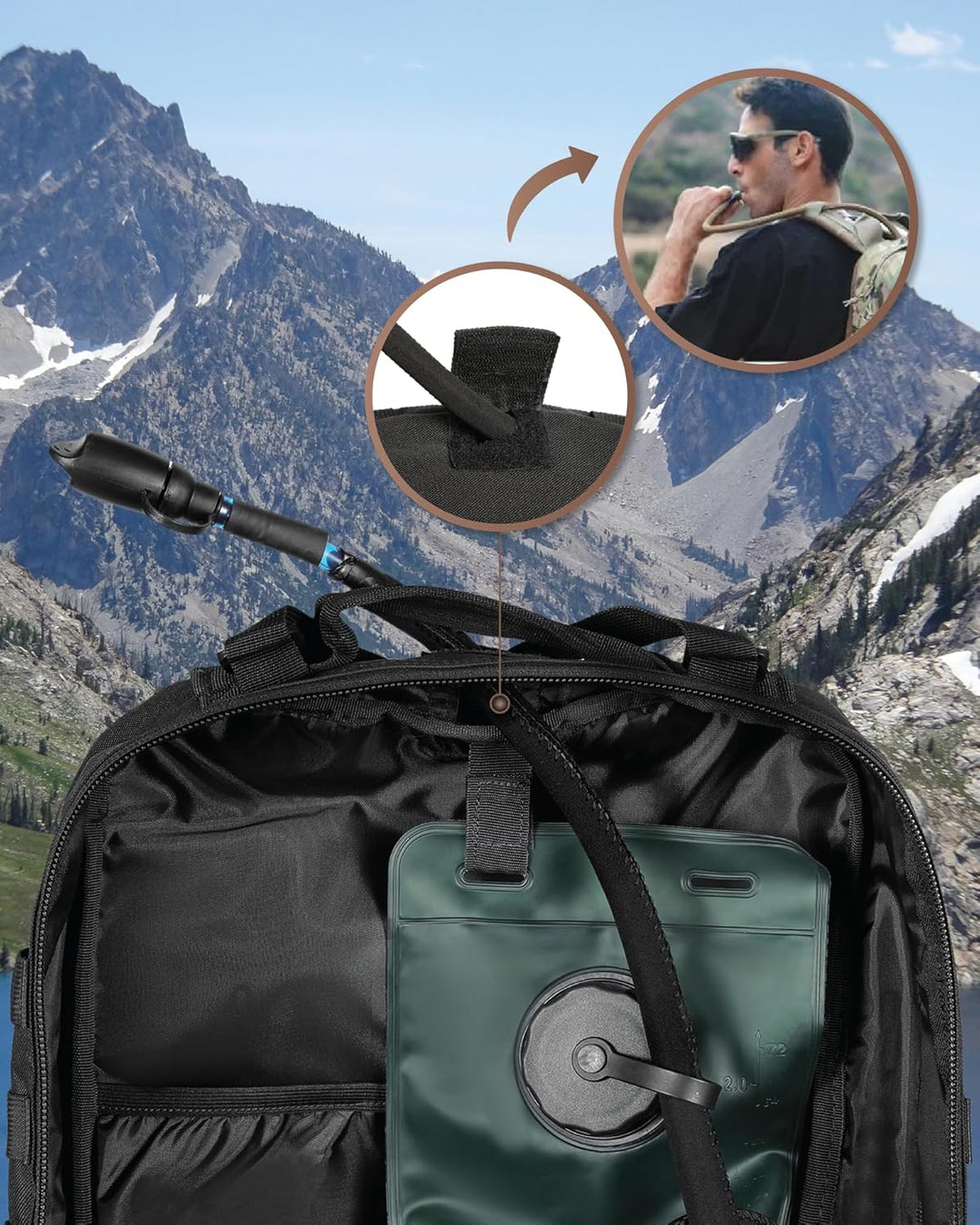 Unisex Tactical Backpack with Molle System and Laptop Compartment 35L