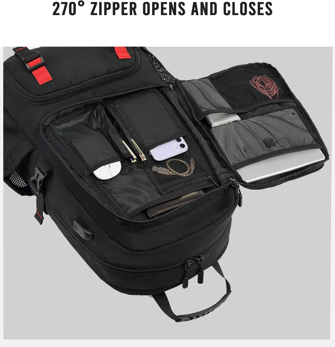 Unisex Waterproof Travel Backpack with USB Port and Shoe Compartment