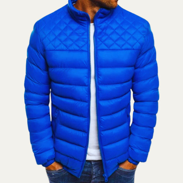 Mens Quilted Insulated Puffer Jacket Mixed Fabric