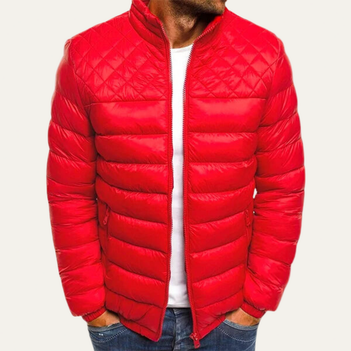 Mens Quilted Insulated Puffer Jacket Mixed Fabric