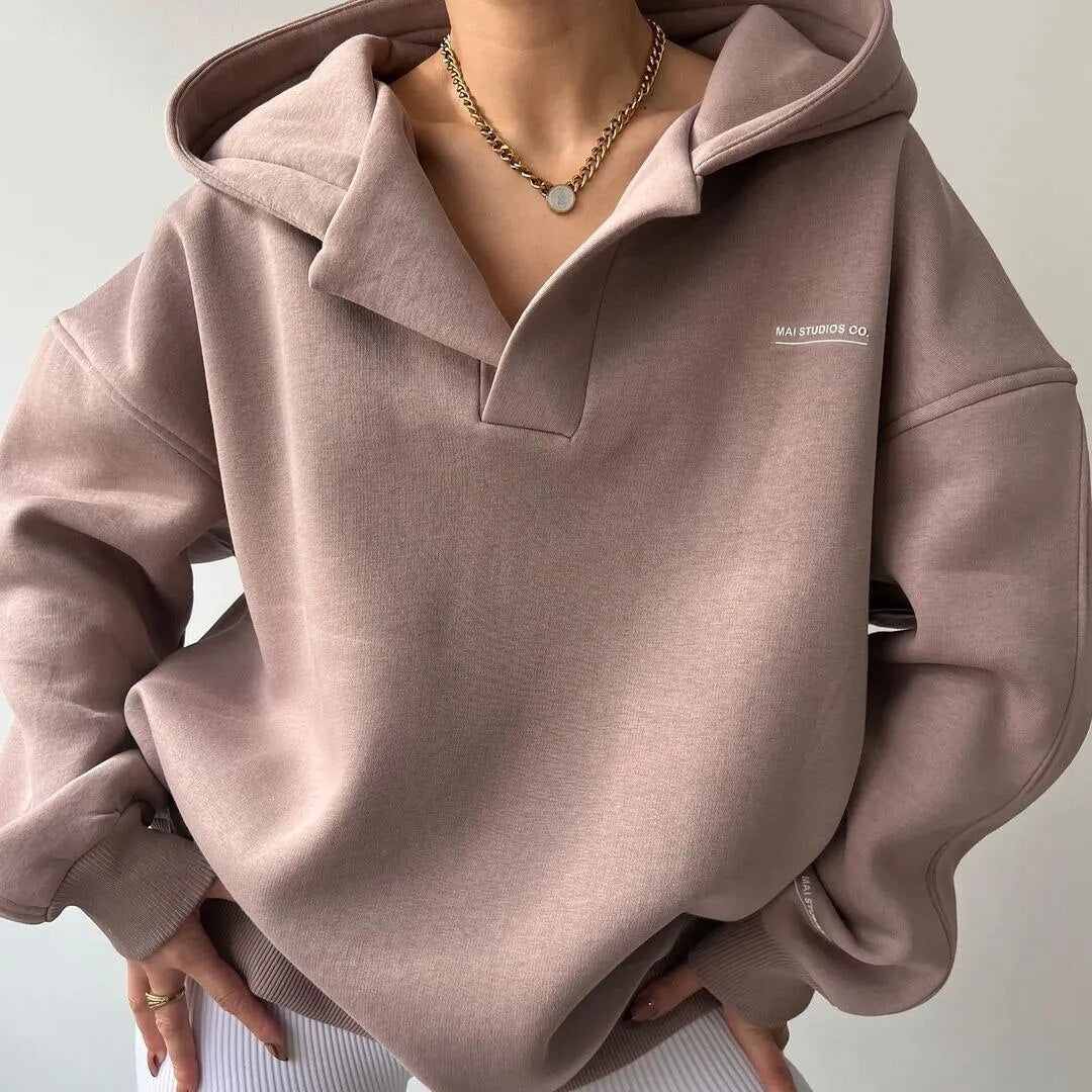 Womens Oversized Hoodie with Hood Casual Fit - BritishMode