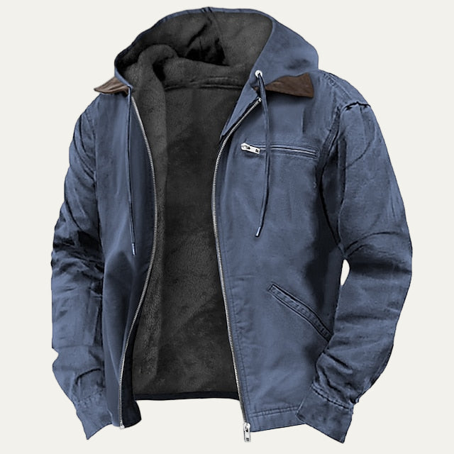 Mens Canvas Hooded Utility Jacket