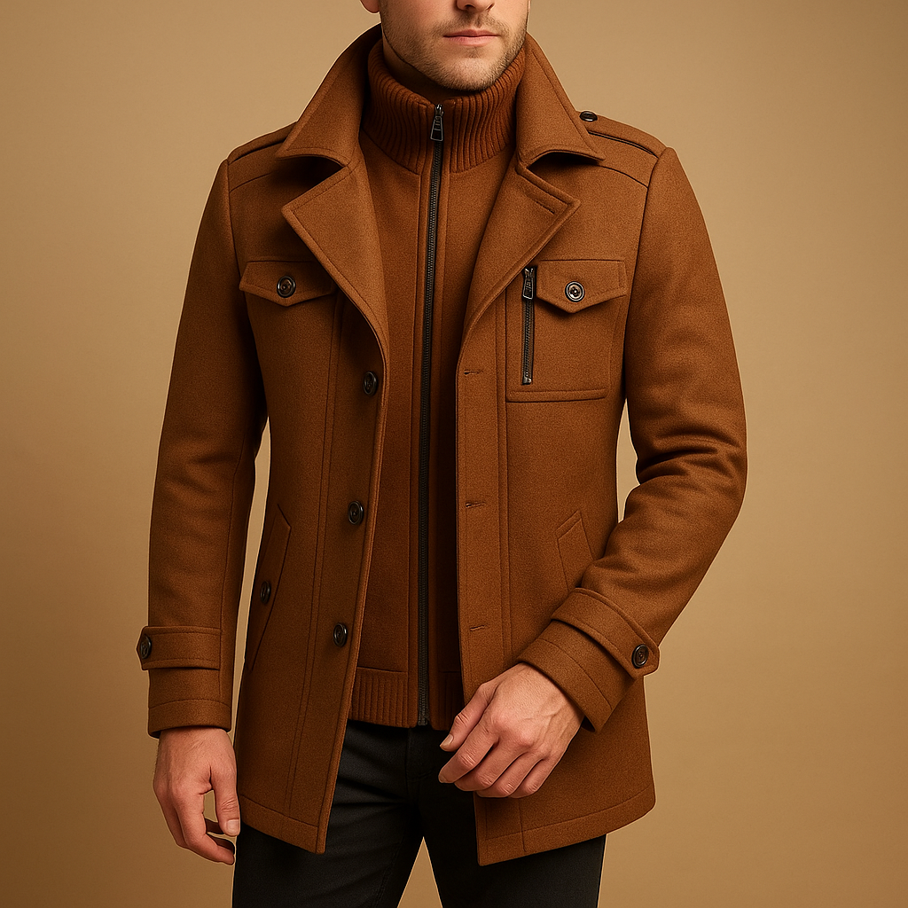 Mens Slim Fit Two-Piece Winter Coat