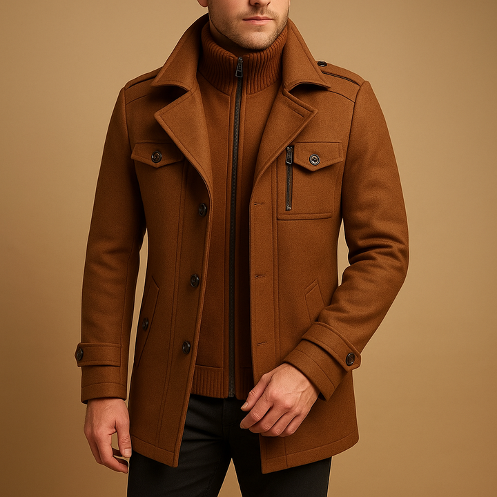 Mens Slim Fit Two-Piece Winter Coat