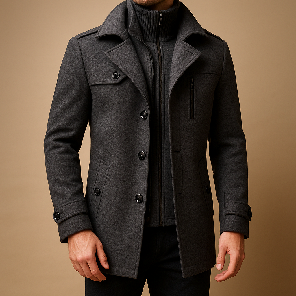 Mens Slim Fit Two-Piece Winter Coat