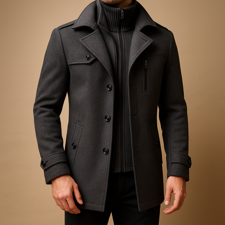 Mens Slim Fit Two-Piece Winter Coat