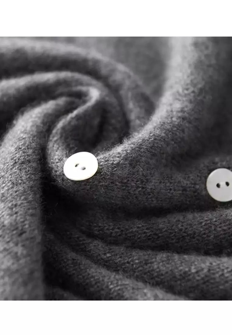 Womens Cashmere Cardigan Sweater with Buttons Classic Fit