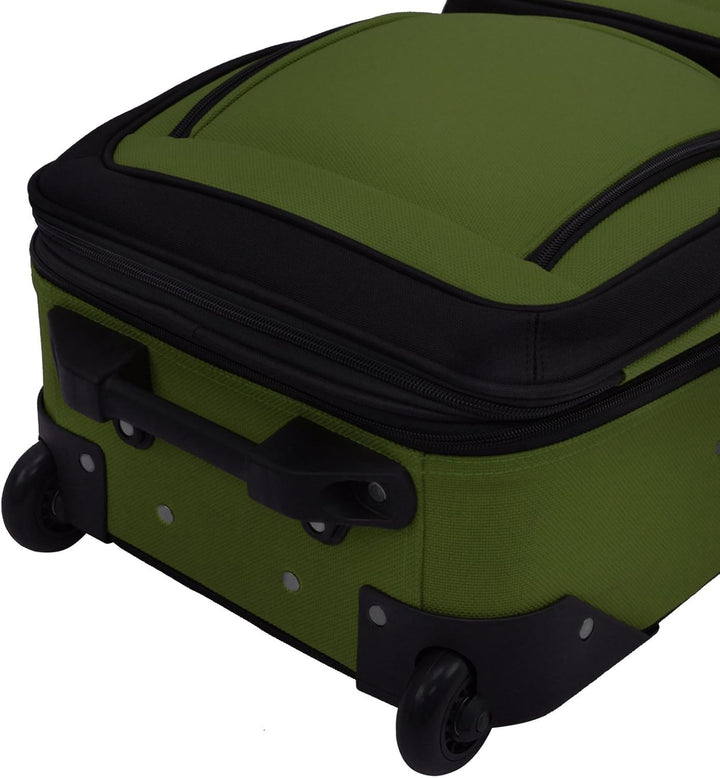 Unisex Softside Carry-On Luggage Set Expandable with Skate Wheels