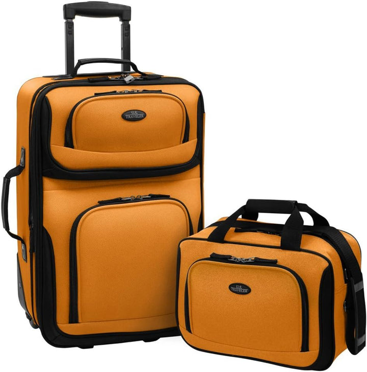 Unisex Softside Carry-On Luggage Set Expandable with Skate Wheels - BritishMode