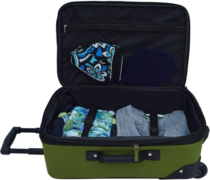 Unisex Softside Carry-On Luggage Set Expandable with Skate Wheels
