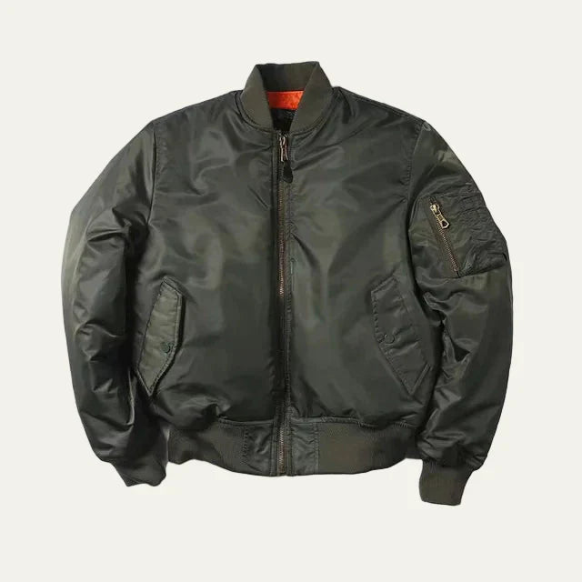 Unisex Bomber Jacket Full Zip Sleeve Utility Pocket