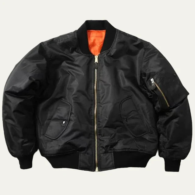 Unisex Bomber Jacket Full Zip Sleeve Utility Pocket