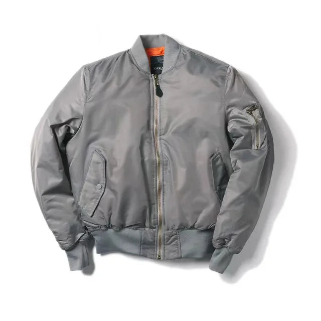 Unisex Bomber Jacket with Zipper Casual Fit